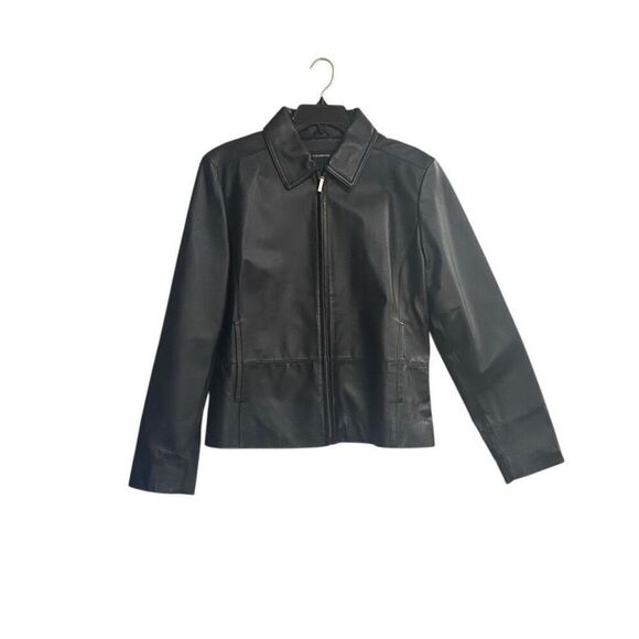 COLEBROOK Women’s Black Soft Leather Jacket Size Large - Picture 1 of 8